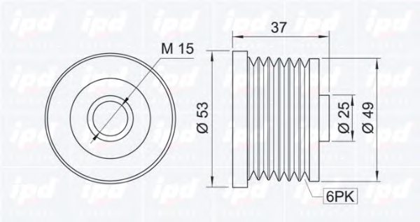 IPD 12-0884 Alternator Freewheel Clutch